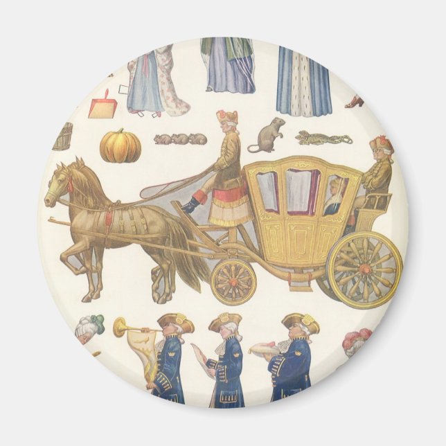 Imán Cinderella, Vintage Victorian Paper Doll Toys (Frente)