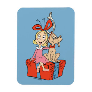 Imán Cindy Lou Who y Max en un regalo