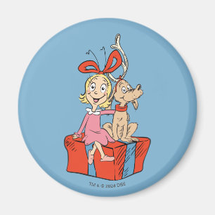 Imán Cindy Lou Who y Max en un regalo