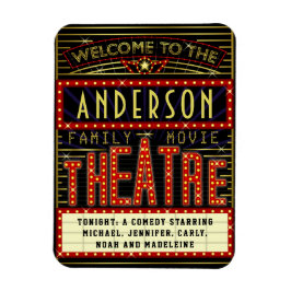 Imán Cine residencial Marquee de Movie Theater | Nombre