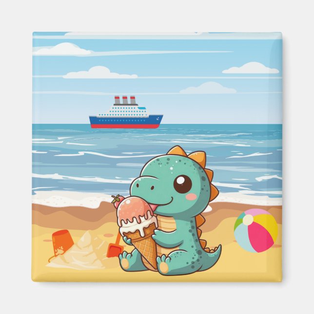 Imán Cino de helados en la playa (Frente)