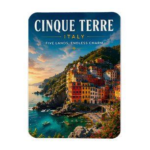Imán 🌅 Cinque Terre Italia Pueblo Costero