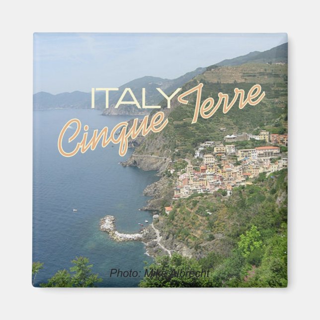 Imán Cinque Terre Italia Revistas de Escenario Marítimo (Frente)