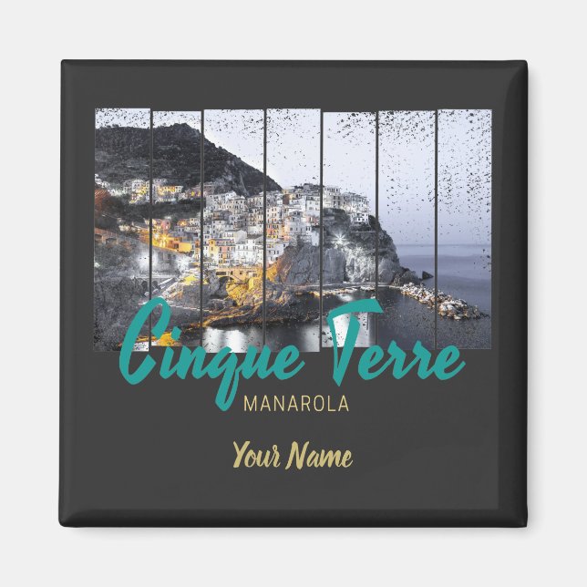 Imán Cinque Terre Manarola Riomaggiore cosecha italiana (Frente)