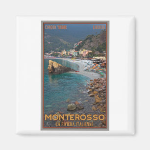 Imán Cinque Terre - playa de Monterosso de la mañana