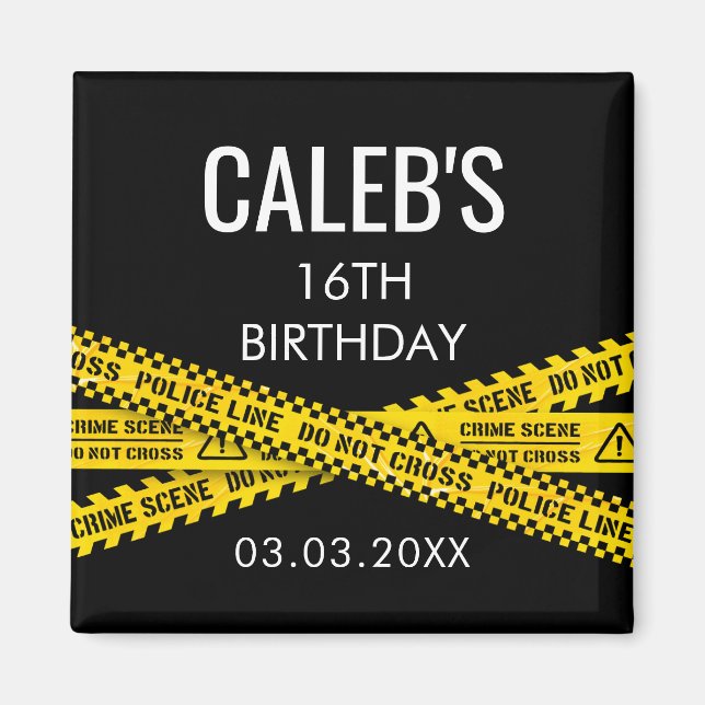 Imán Cinta Amarilla de Policía para Cena de Mysterio de (Frente)