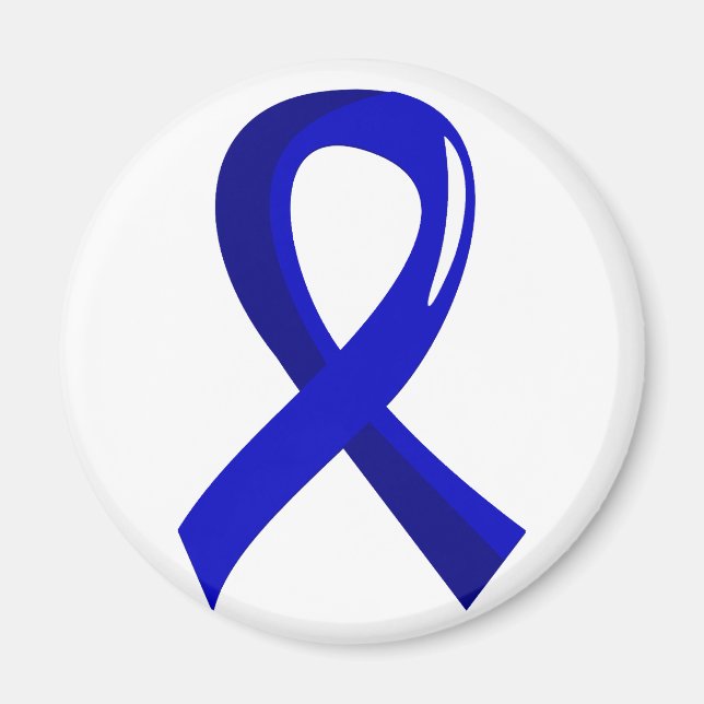 Imán Cinta azul de cáncer rectal 3 (Frente)