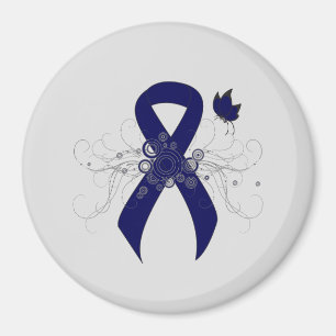 Imán Cinta azul oscura con mariposa