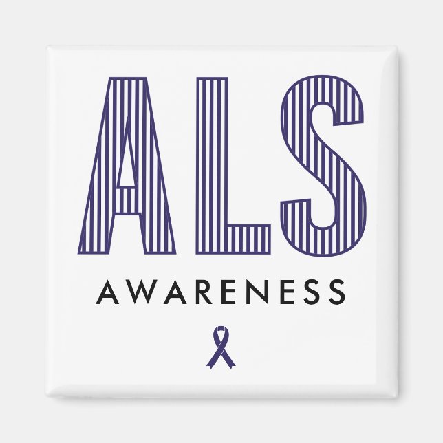 Imán Cinta azul para la toma de conciencia de ALS (Frente)