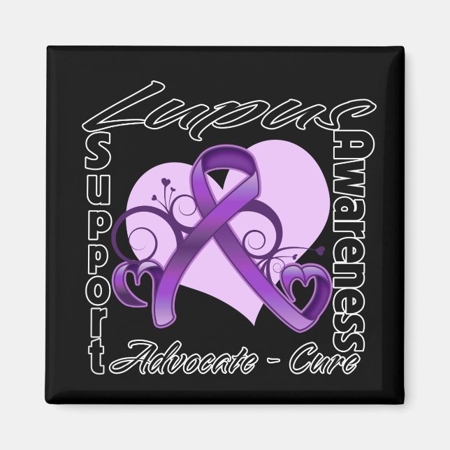 Imán Cinta cardíaca - Conciencia sobre el lupus (Frente)