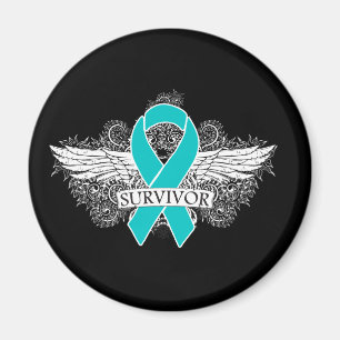 Imán Cinta coa alas del SUPERVIVIENTE del cáncer