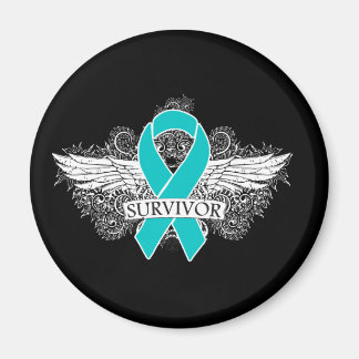 Imán Cinta coa alas del SUPERVIVIENTE del cáncer