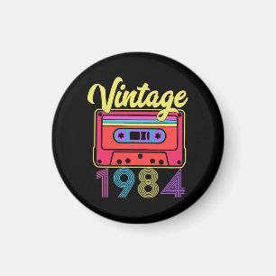 Imán Cinta de cassette colorida de la época de 1984