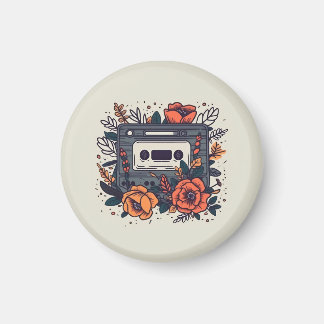 Imán Cinta de cassette floral