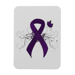 Imán Cinta de conciencia púrpura con mariposa