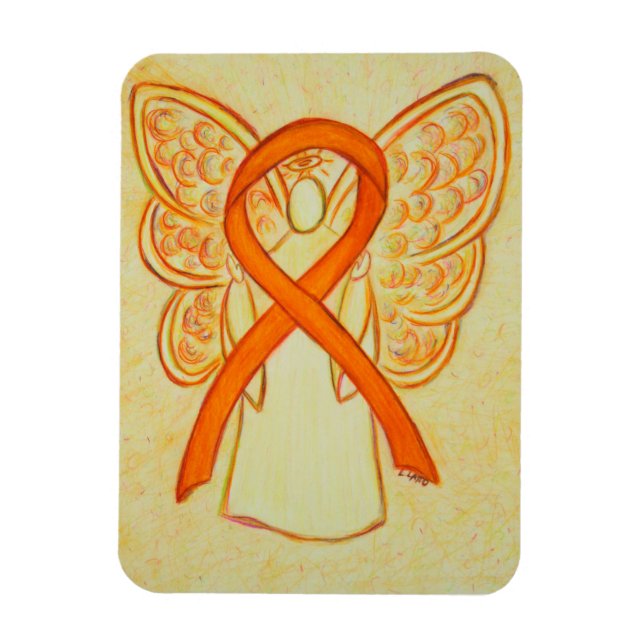 Imán Cinta de concientización naranja Ángel Magnet (Vertical)
