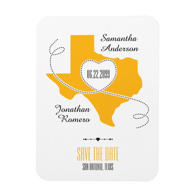 Imán Cinta de curado de Texas amarilla salva la fecha (Vertical)