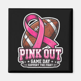 Imán Cinta de fútbol de apoyo del día del juego Pink Ou