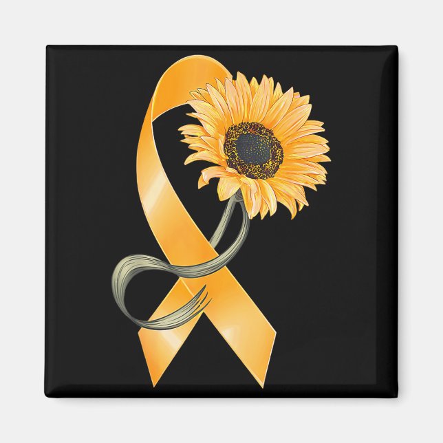 Imán Cinta de girasol naranja Conciencia de esclerosis  (Frente)