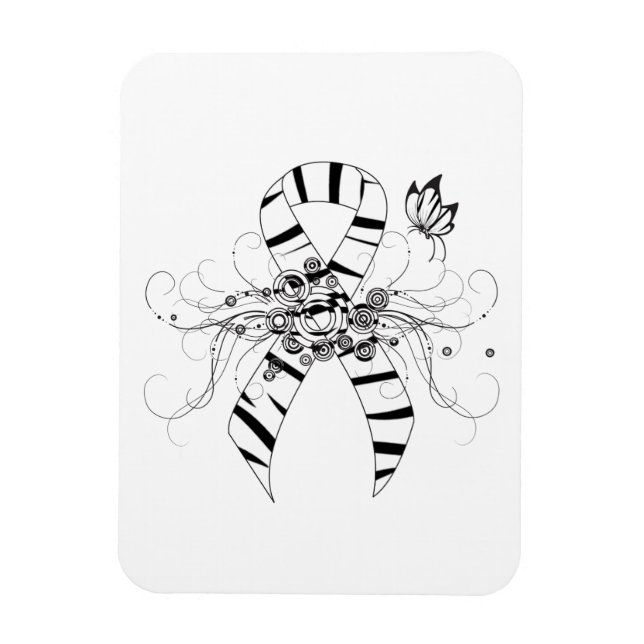 Imán Cinta de impresión de cebra con mariposa (Vertical)