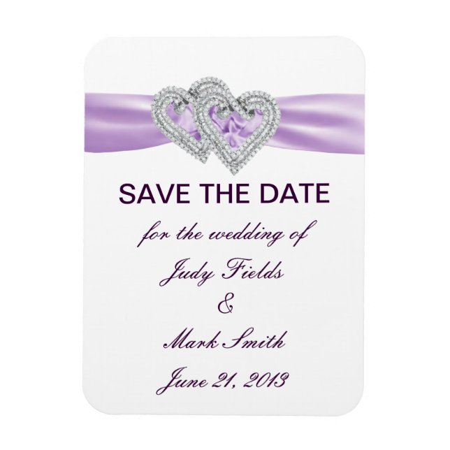 Imán Cinta De Lavanda Del Corazón personalizado Guardar (Vertical)