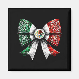 Imán Cinta de lazo coqueta Bandera mexicana Festiva Org