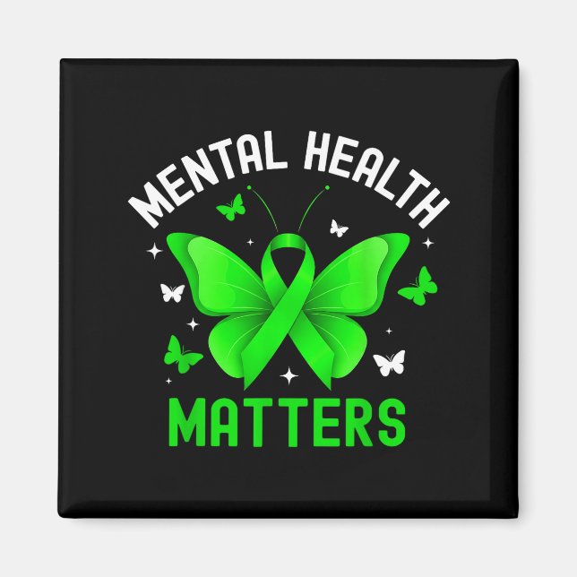 Imán Cinta de mariposa de concienciación sobre salud me (Frente)