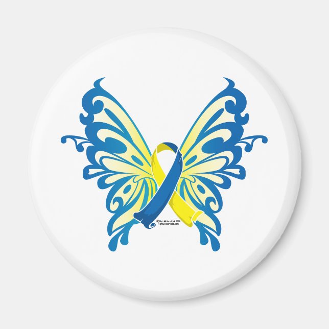 Imán Cinta de mariposa de Síndrome de Down (Frente)
