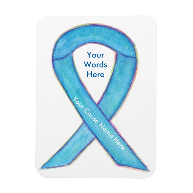 Imán Cinta de sensibilización azul Personalizado causa  (Vertical)