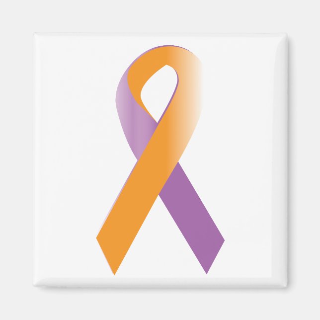 Imán Cinta de sensibilización púrpura y Naranja (Frente)