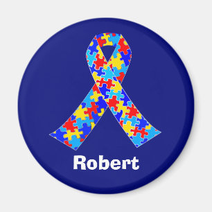 Imán Cinta de sensibilización sobre autismo personaliz