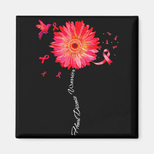 Imán Cinta del Guerrero del Corazón Girasol Rojo Enferm