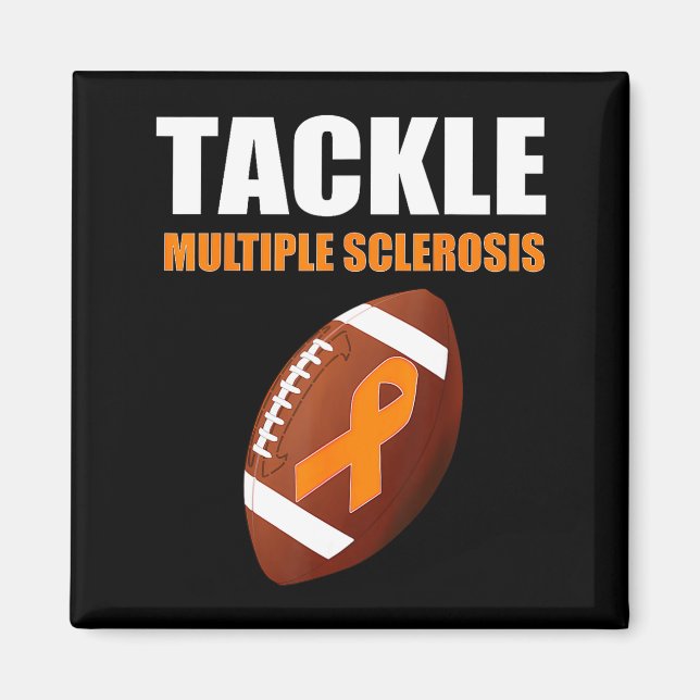 Imán Cinta Naranja Fútbol Conciencia de Esclerosis Múlt (Frente)