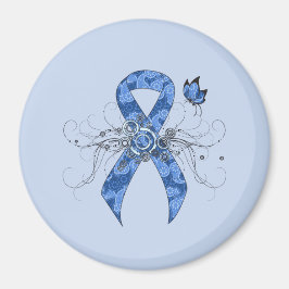 Imán Cinta paisley azul con mariposa