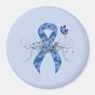 Imán Cinta paisley azul con mariposa