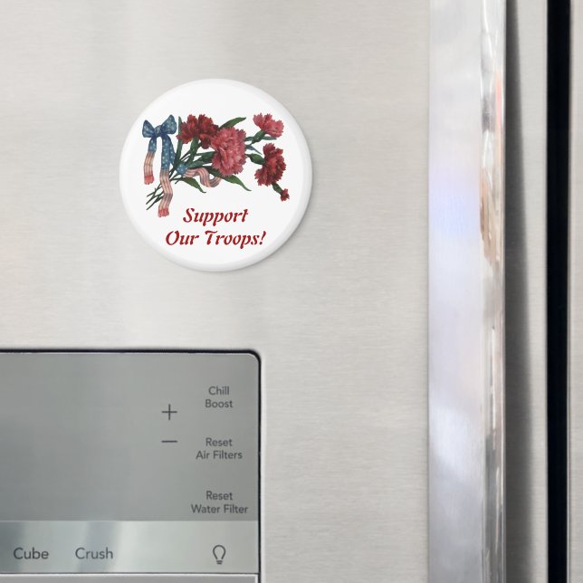 Imán Cinta patriótica vintage y flores (In situ (nevera))