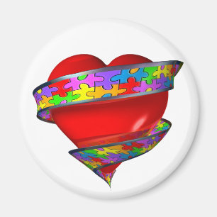 Imán Cinta roja del corazón