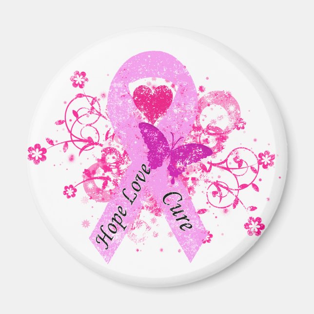 Imán Cinta rosa Esperanza Cura de Amor (Frente)