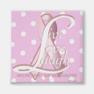 Imán Cinta Rosa Live Love Laugh Magnet-Cust.