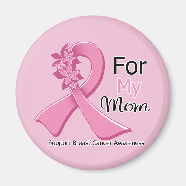 Imán Cinta Rosa Para Mi Mamá - Cáncer De Mama (Frente)