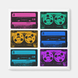 Imán Cintas de Casete Retro Coloridas