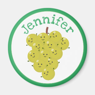 Imán Cintas de uvas felices ilustracion personalizado