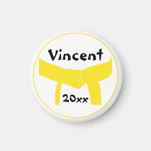 Imán Cinturón amarillo de artes marciales (Frente)