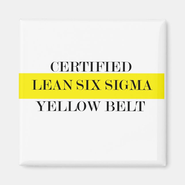 Imán Cinturón amarillo Lean Six Sigma (Frente)