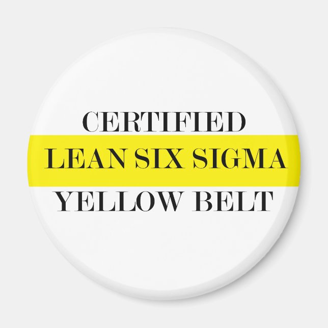 Imán Cinturón amarillo Lean Six Sigma Certificado (Frente)