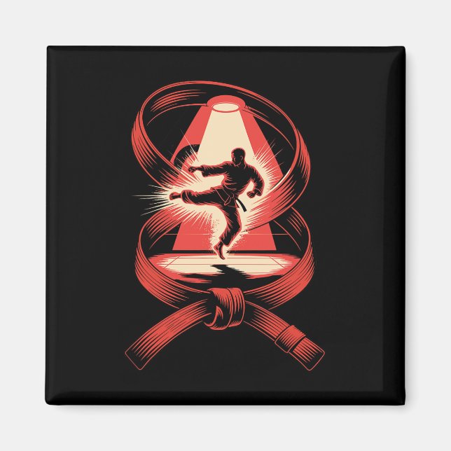 Imán Cinturón de arte de exposición múltiple Judo Karat (Frente)