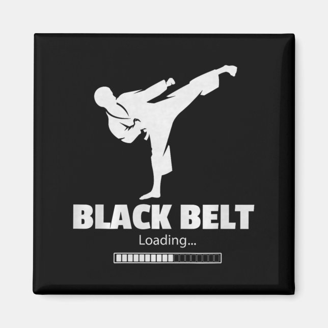 Imán Cinturón Negro Carga Patada Artes Marciales Karate (Frente)