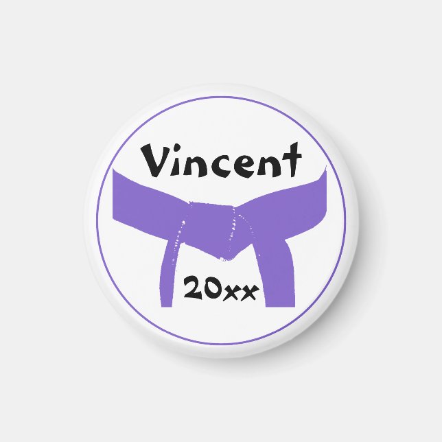 Imán Cinturón púrpura de artes marciales (Frente)