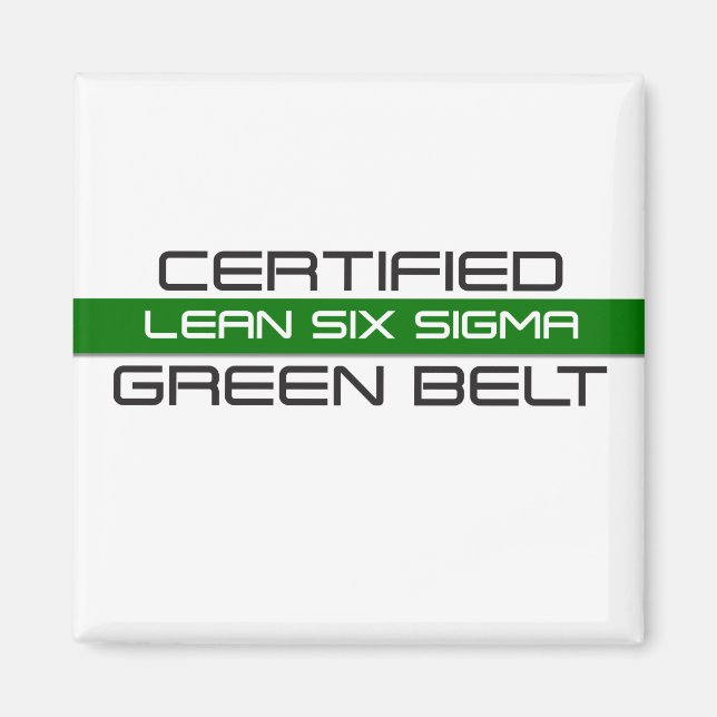 Imán Cinturón verde certificado Lean Six Sigma (Frente)
