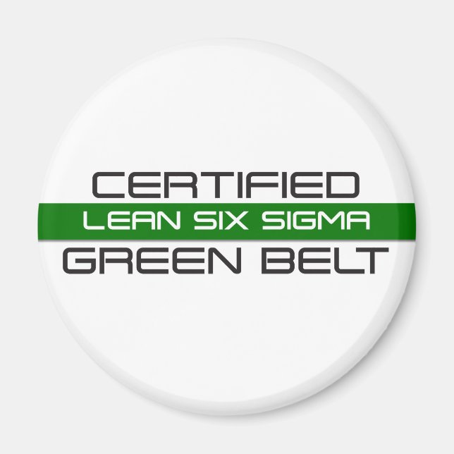 Imán Cinturón verde Lean Six Sigma certificado (Frente)